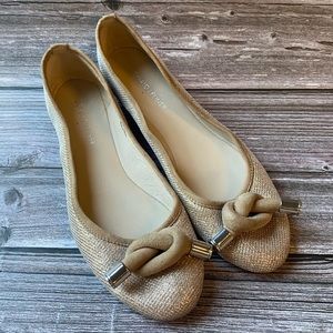 Donald J Pliner Rose Gold and Tan Flats size 8.5